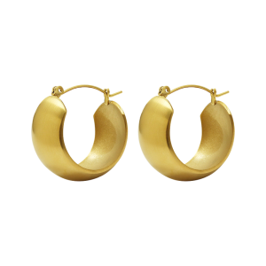 Sapphire' Brushed Matte Texture Wide Hoop Earrings