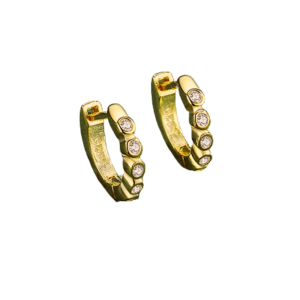 Sapphire' Inlaid Gem Stones Sterling Silver Hoop Earrings (3 Colors)